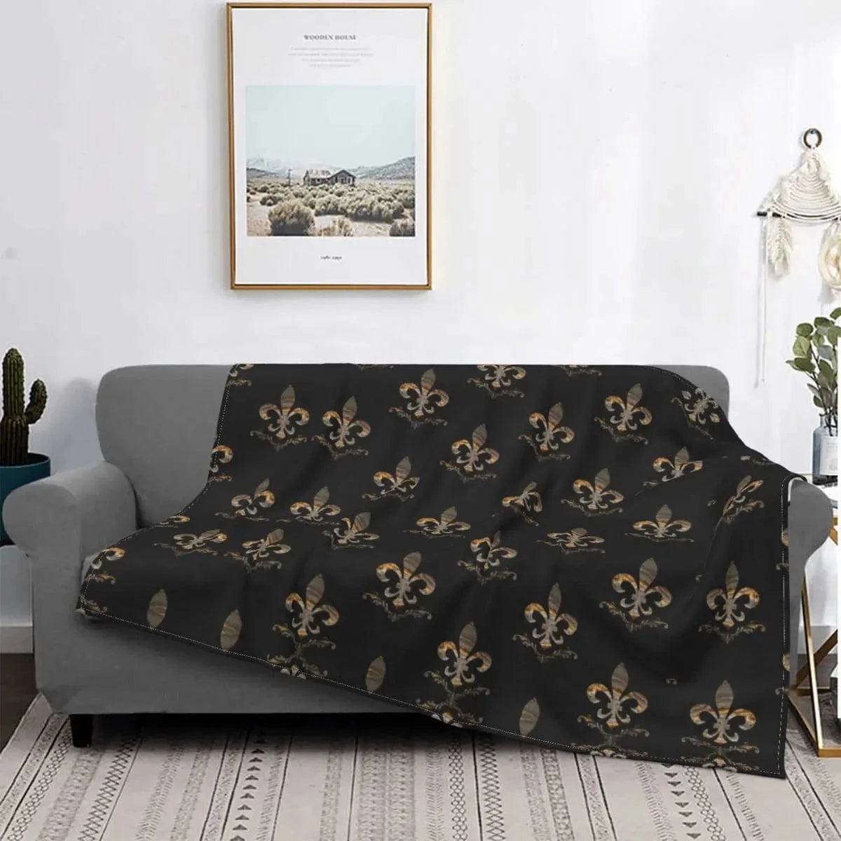 10 / 150x200cm plaid fleur de lys