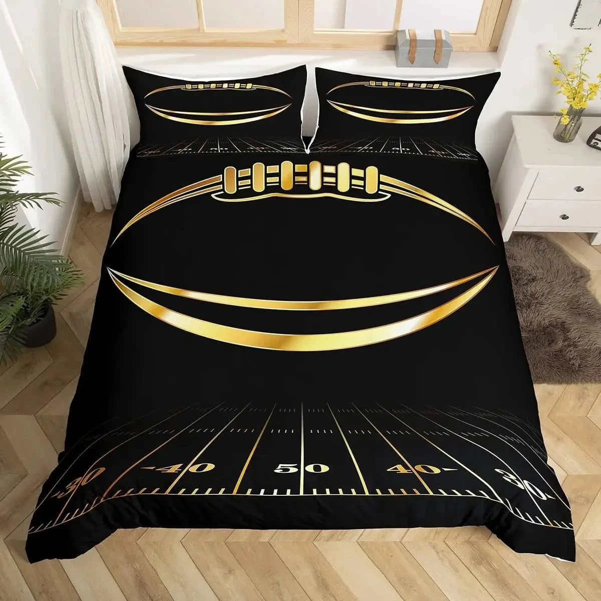 10 / 200x200cm 3pcs parure de lit football