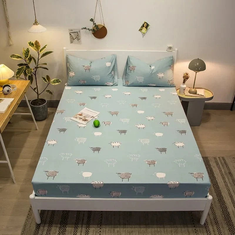 11 / 180x200cm 1 pièce Drap housse 100% coton imprimé 180X200