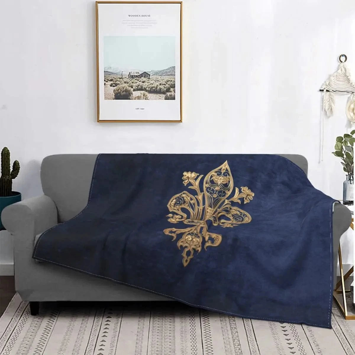 12 / 150x200cm plaid fleur de lys