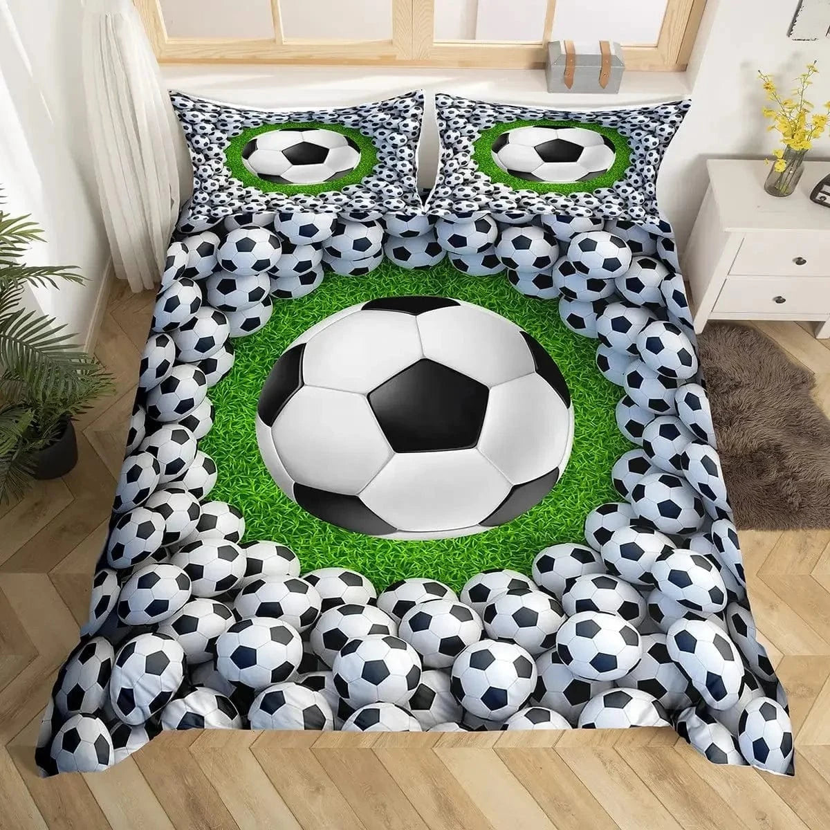 13 / 200x200cm 3pcs parure de lit football