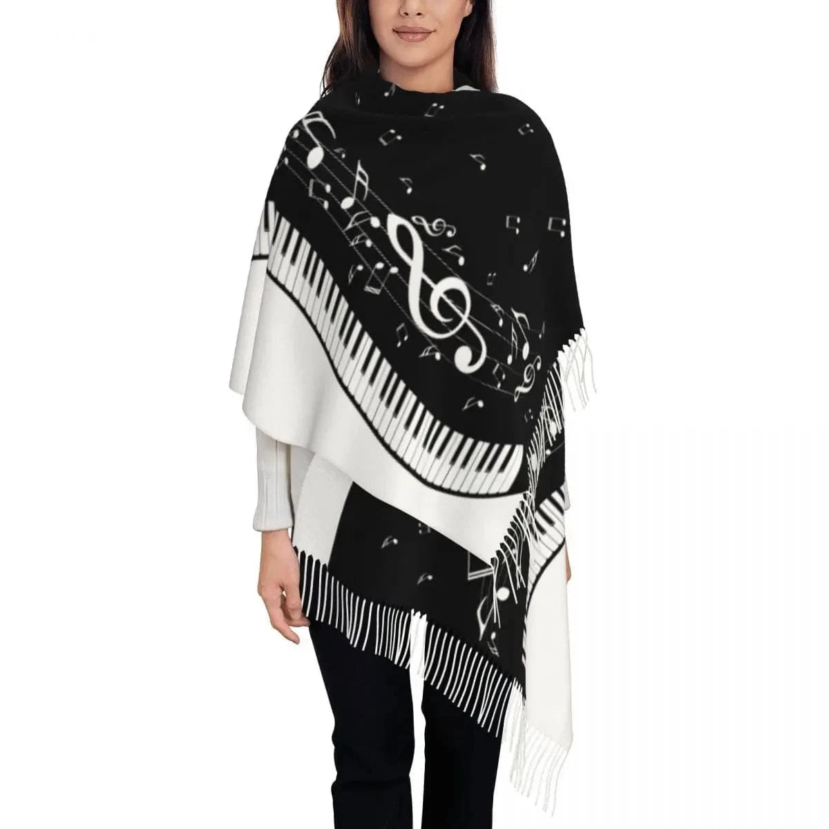 13 / 72x197cm écharpe note de musique