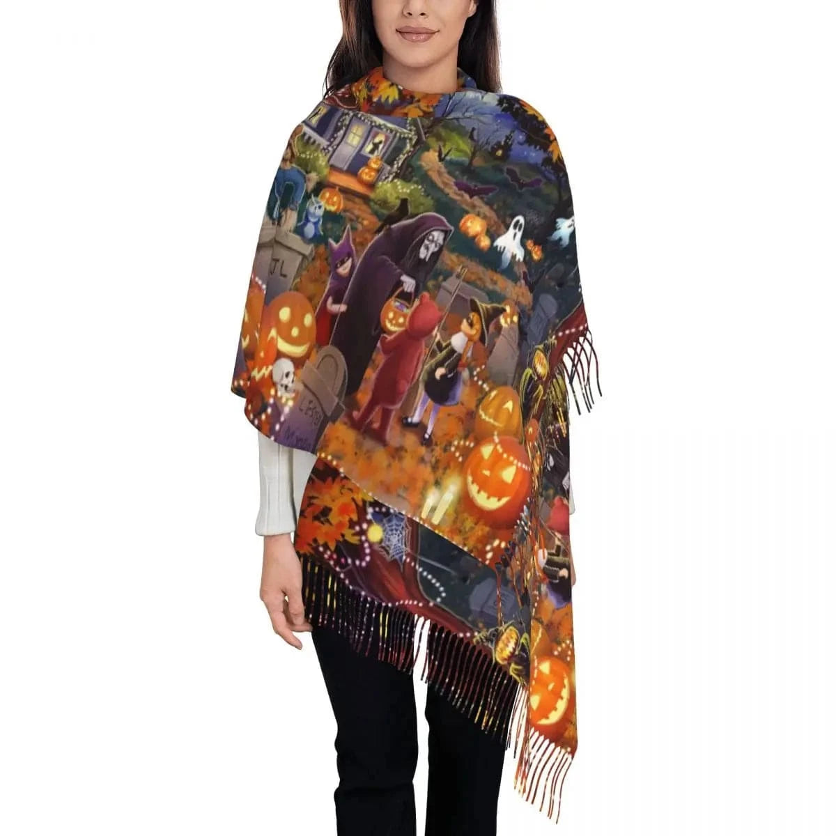 16 / 72x197cm écharpe halloween