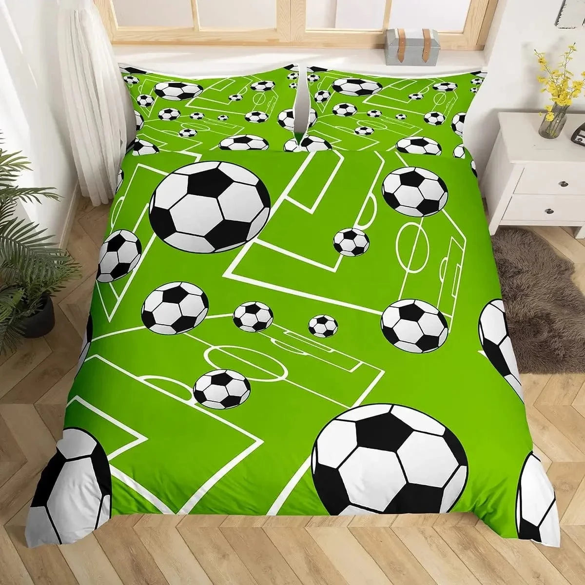 17 / 200x200cm 3pcs parure de lit football