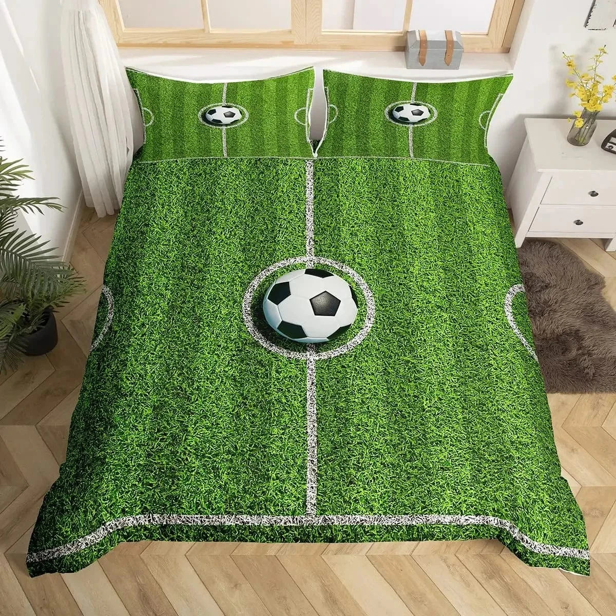2 / 200x200cm 3pcs parure de lit football