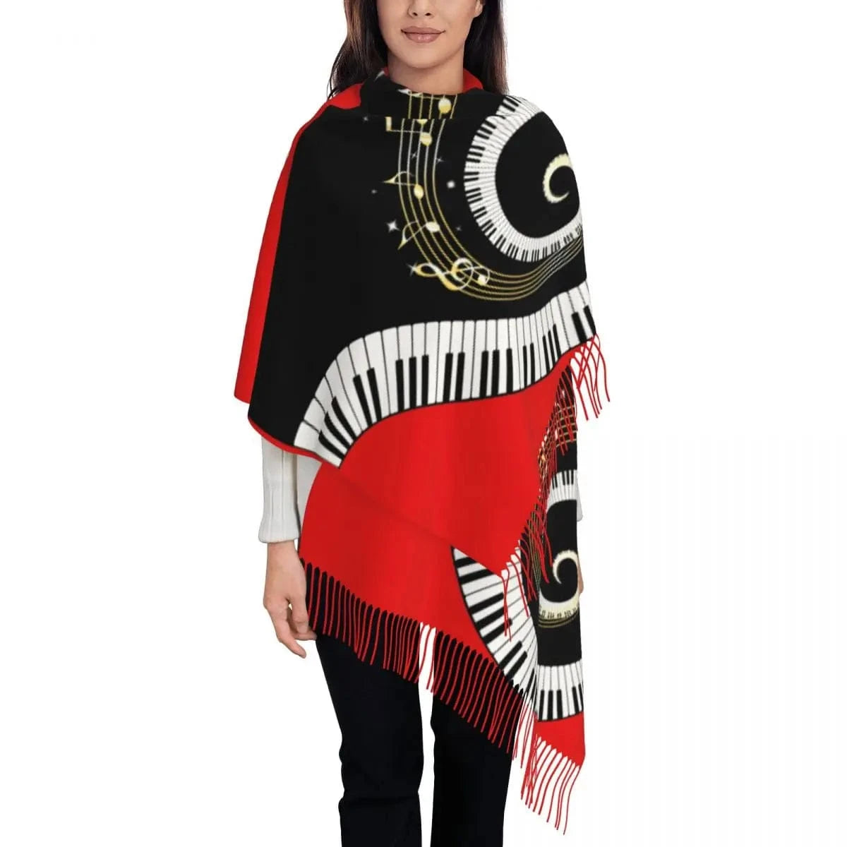 21 / 72x197cm écharpe note de musique