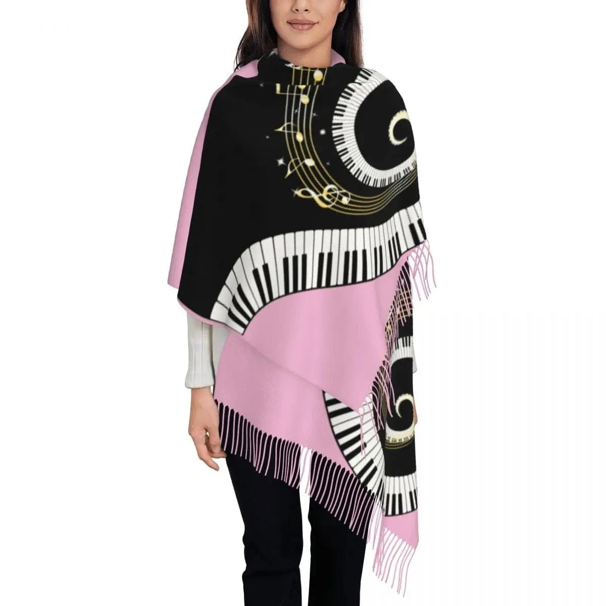 22 / 72x197cm écharpe note de musique