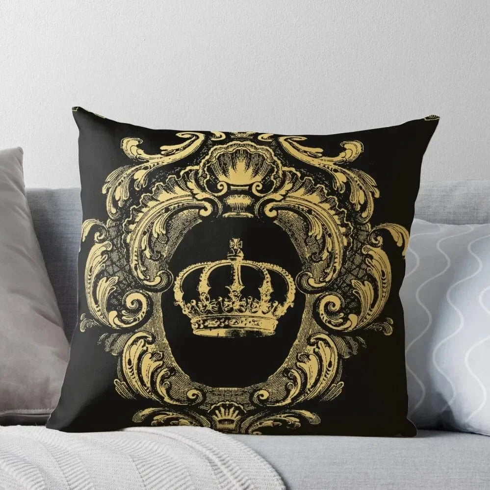 30X30cm housse de coussin couronne dorée
