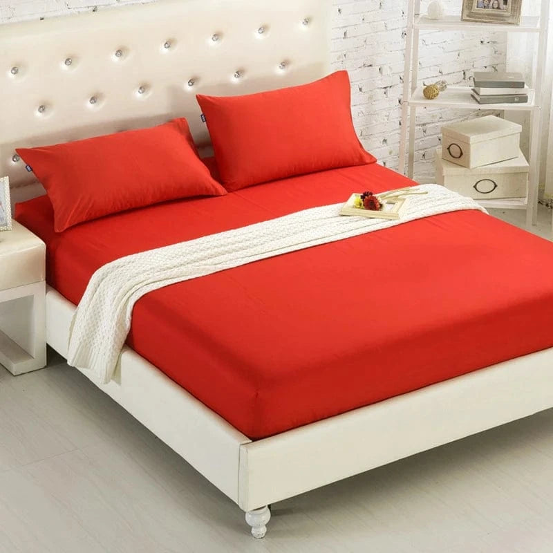 5 / 90x200cm Drap housse Double Simple de couleur unie