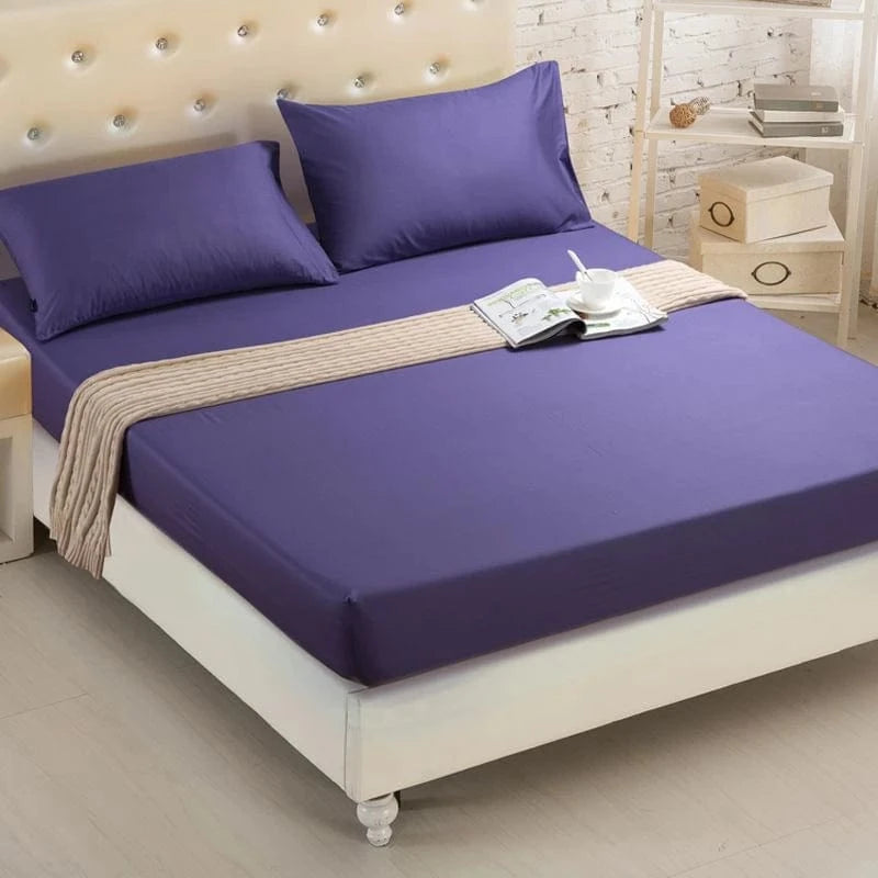 6 / 100x200cm Drap housse Double Simple de couleur unie