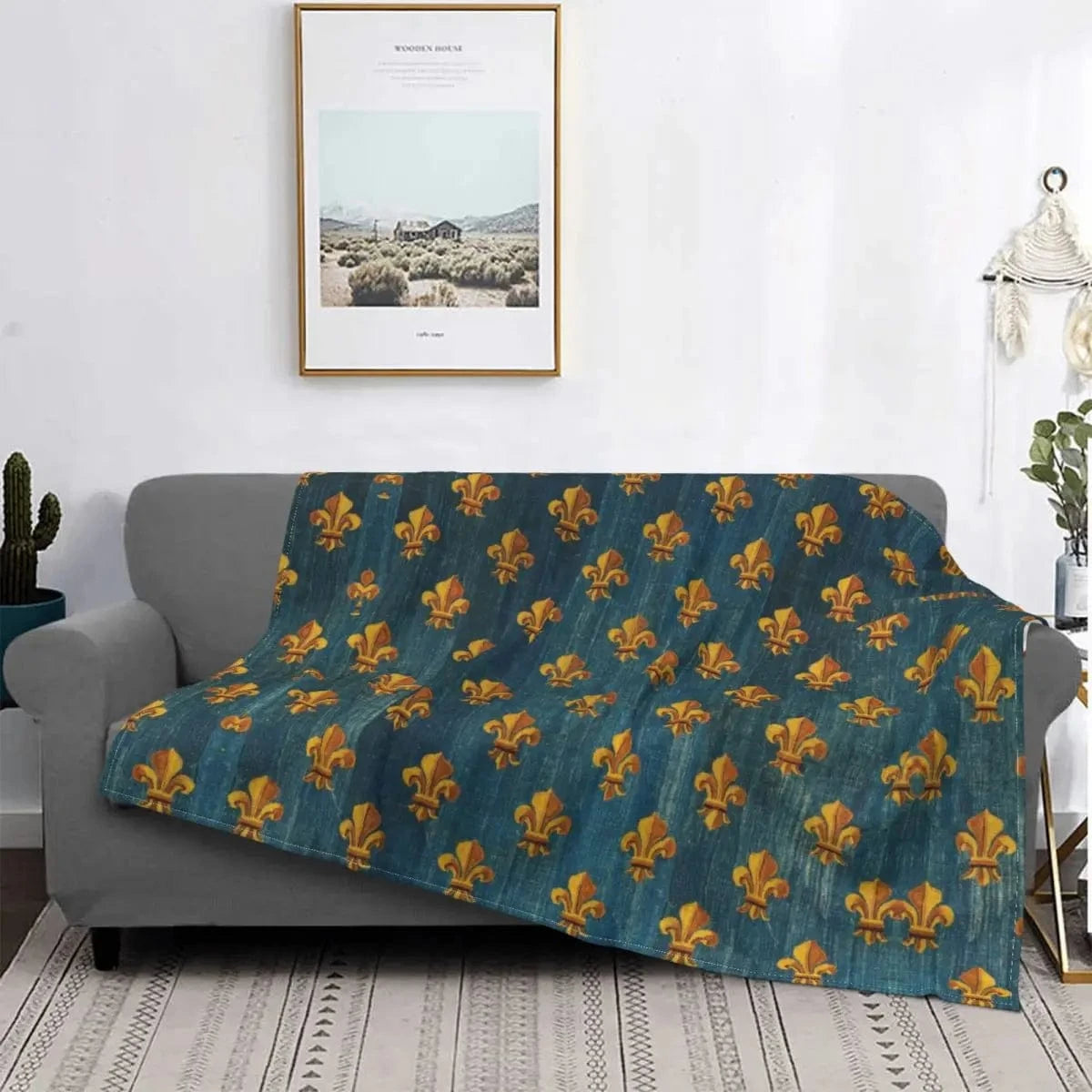 6 / 150x200cm plaid fleur de lys