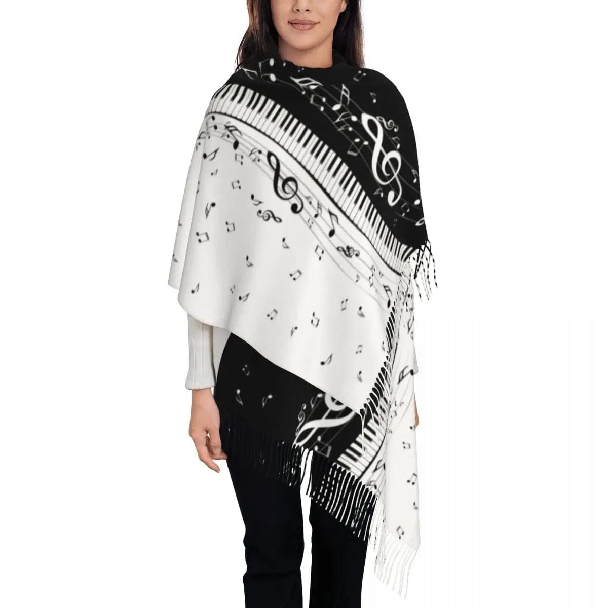 6 / 72x197cm écharpe note de musique