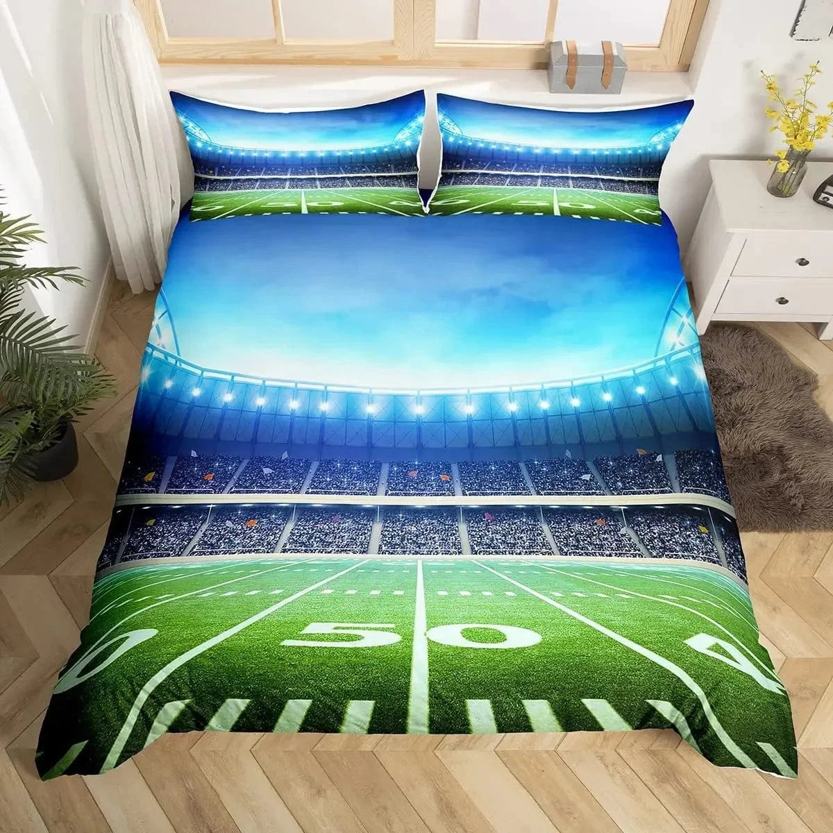 7 / 200x200cm 3pcs parure de lit football