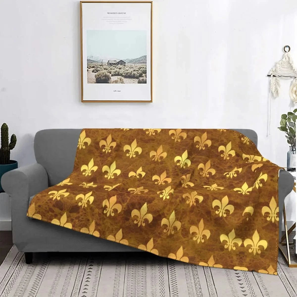 9 / 150x200cm plaid fleur de lys