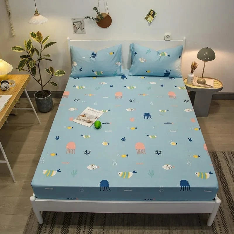 Drap housse 100% coton imprimé 120X200