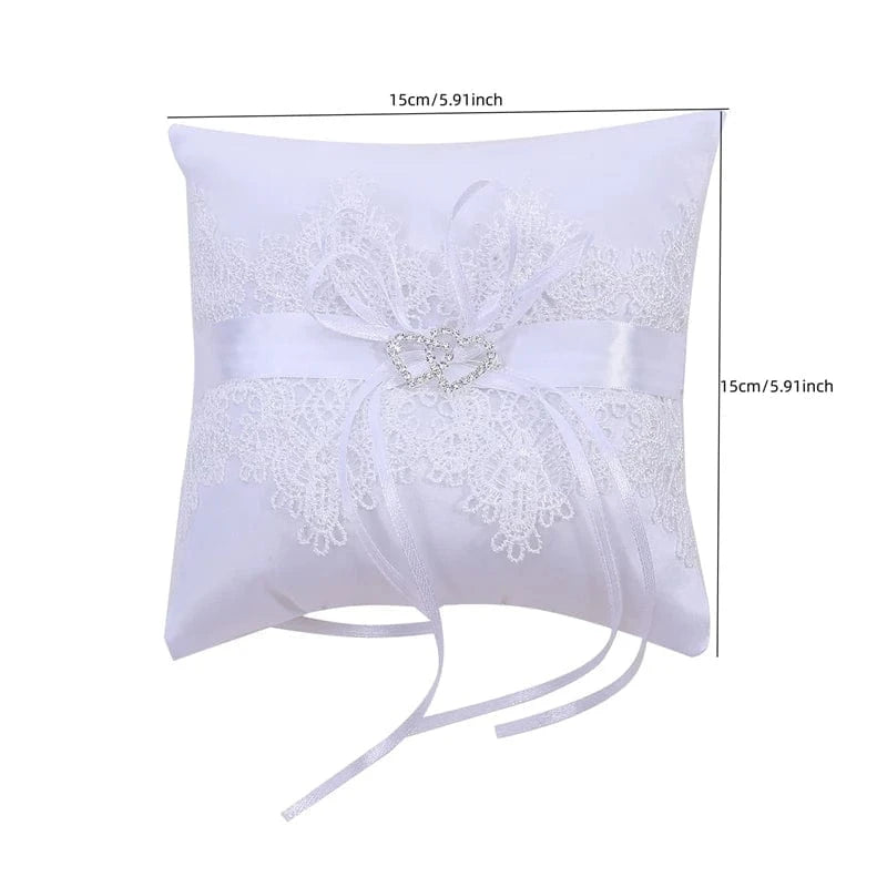 blanc / 15x15cm coussin pour les alliances mariage