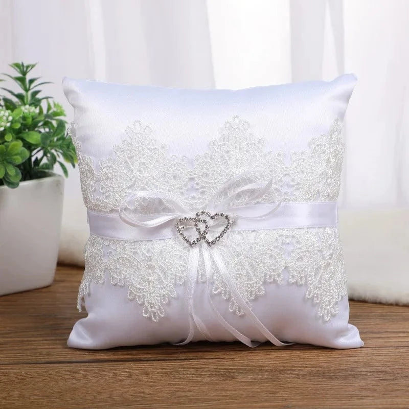 blanc / 15x15cm coussin pour les alliances mariage