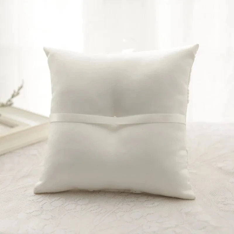 blanc / 20x20cm coussin porte alliance