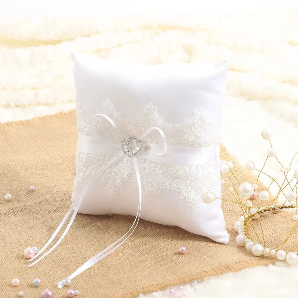 blanc coussin pour alliance mariage