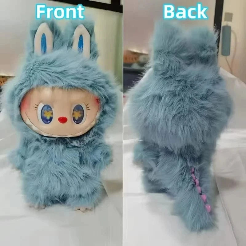 bleu ciel réplique monstre labubu 38cm