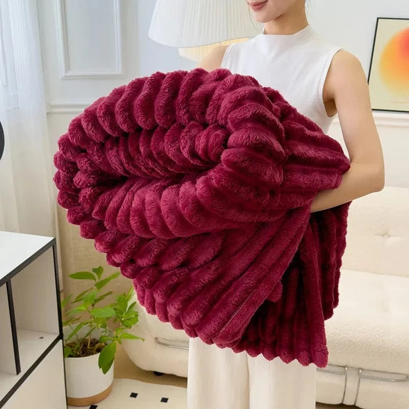 burgundy / 200x230cm plaid"lapin"
