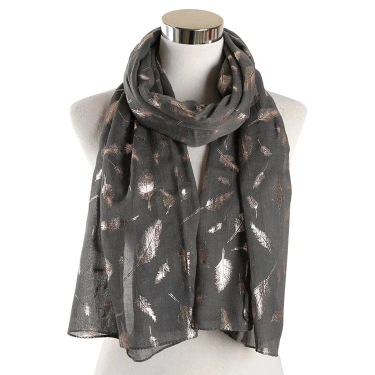 Dark Grey Gold long foulard