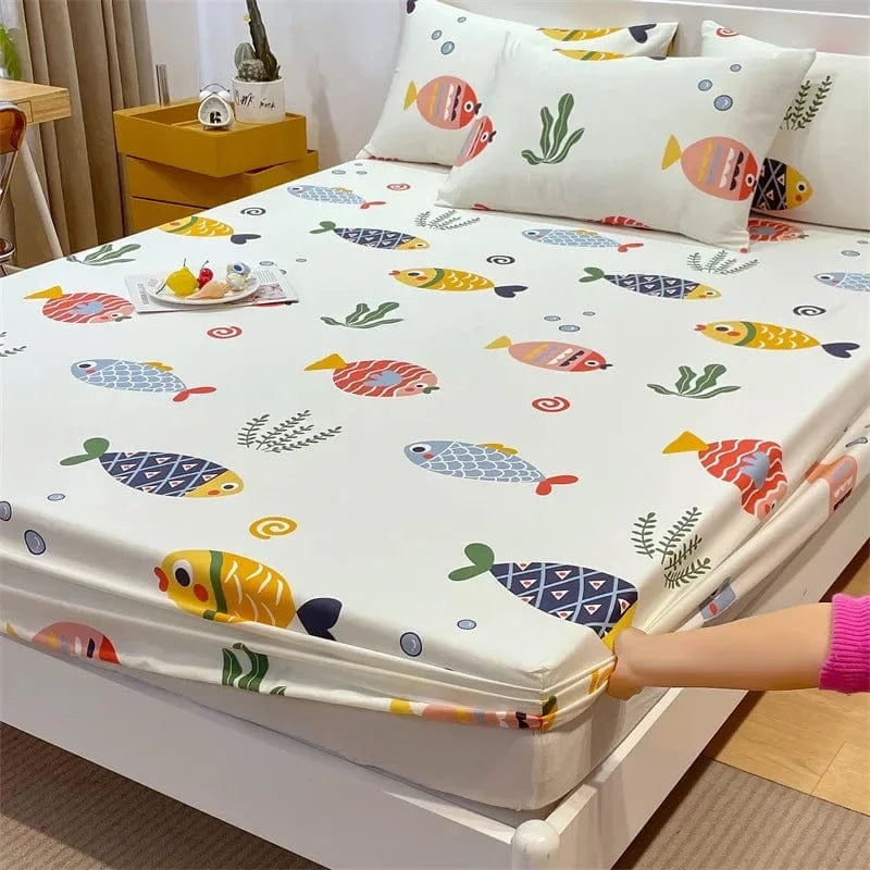 Drap housse 100% coton imprimé 150X200