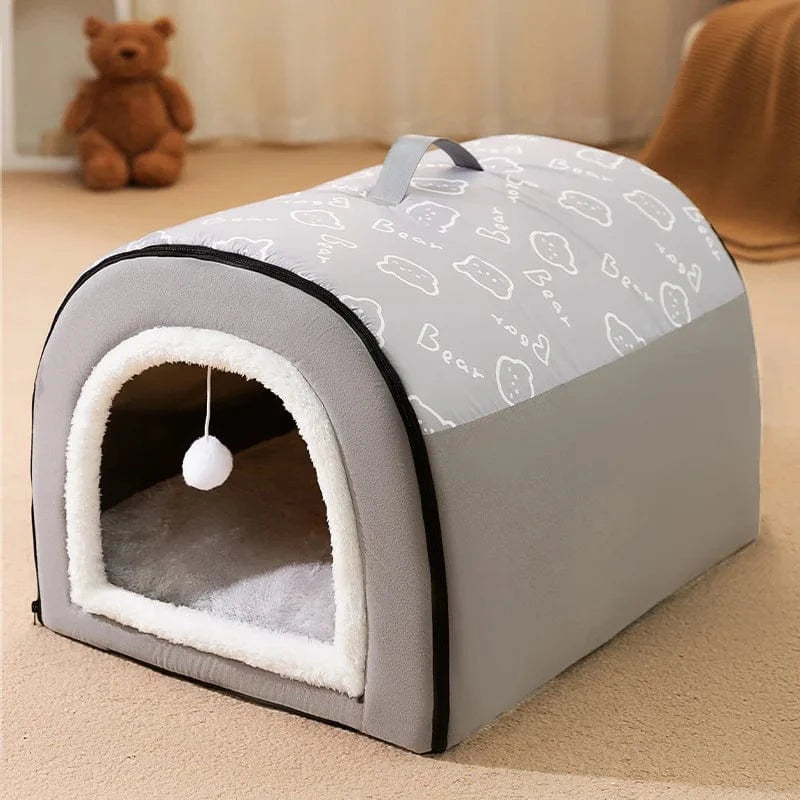 gris / M-40x35x35cm panier chaud pour chien