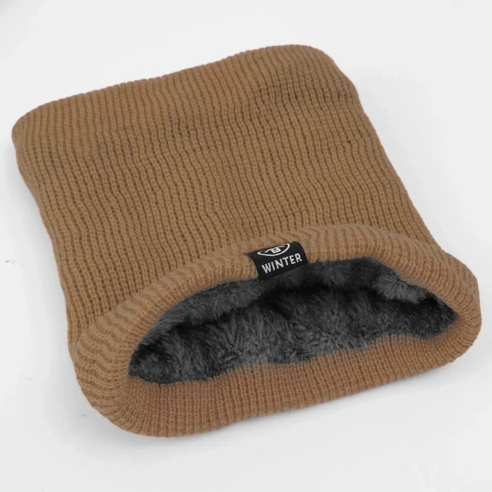 Khaki / One Size cache cou en laine