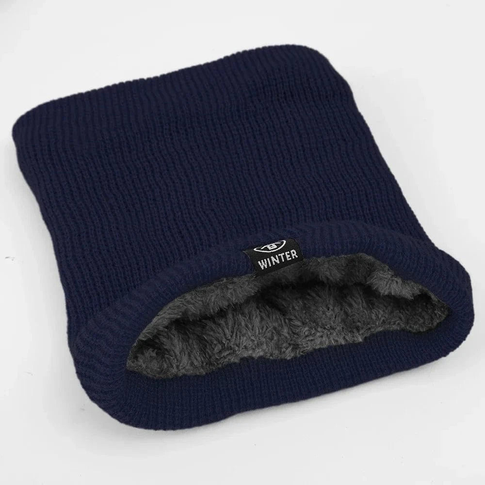 Navy blue / One Size cache cou en laine