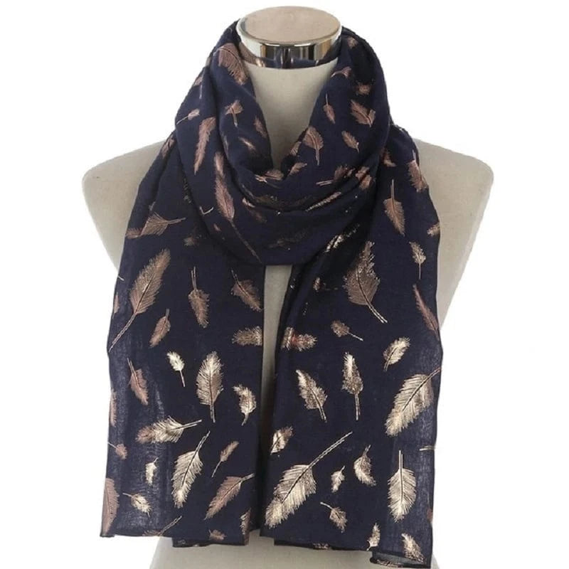 Navy Gold Long foulard