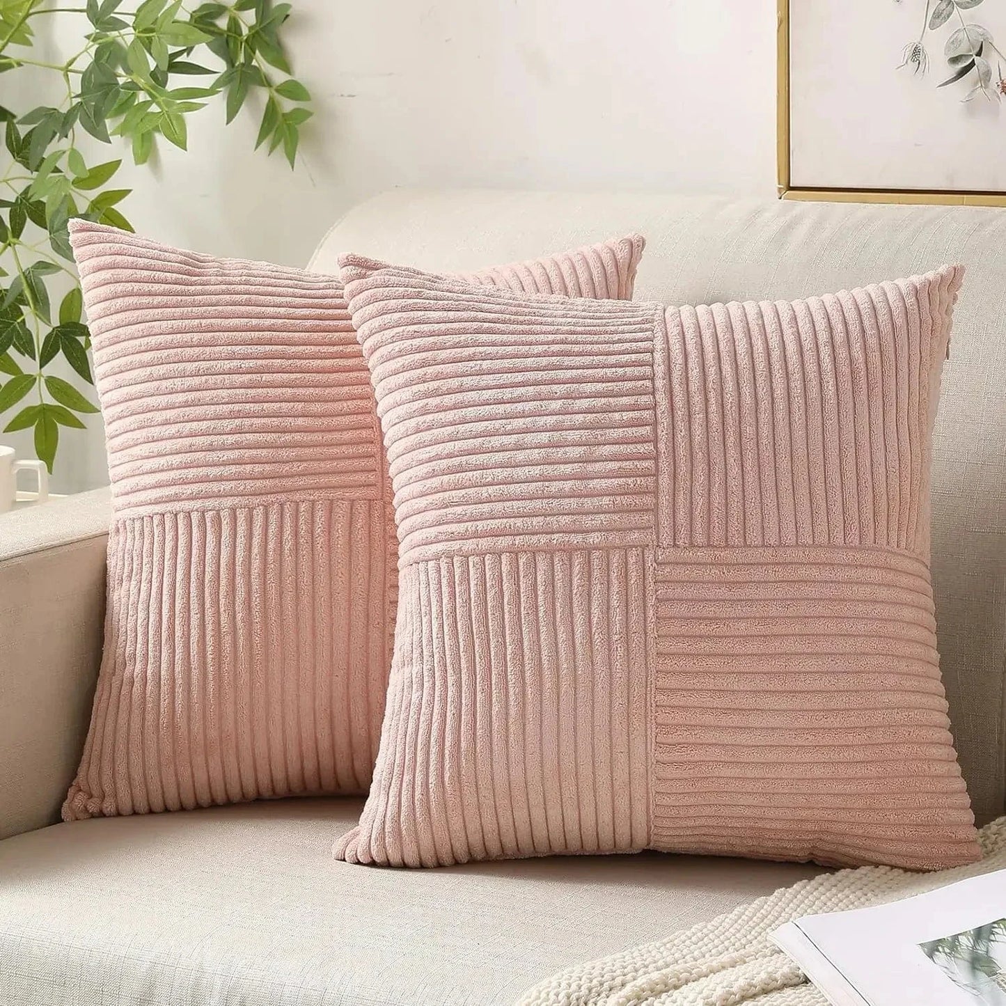 rose / 450mm*450mm housse de coussin velours ( 2 pièces)