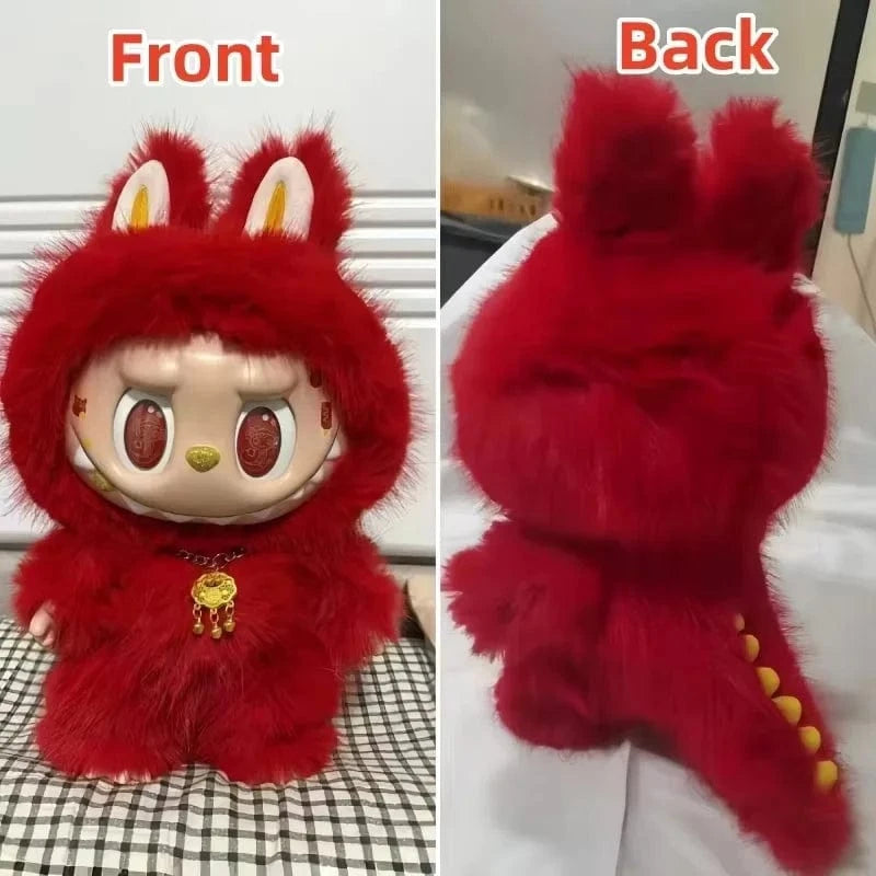 rouge réplique monstre labubu 38cm