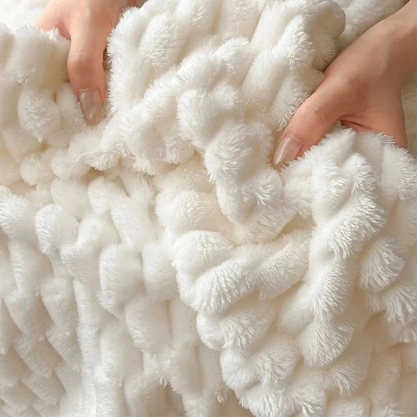 White / 100x150cm plaid blanc