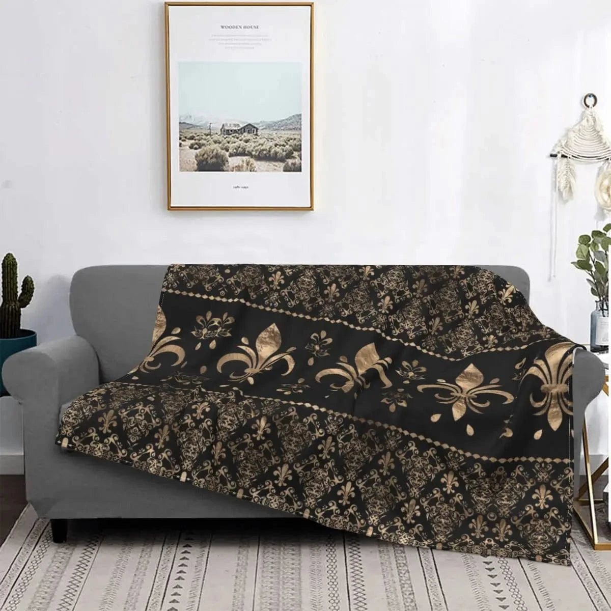 1 / 150x200cm plaid fleur de lys