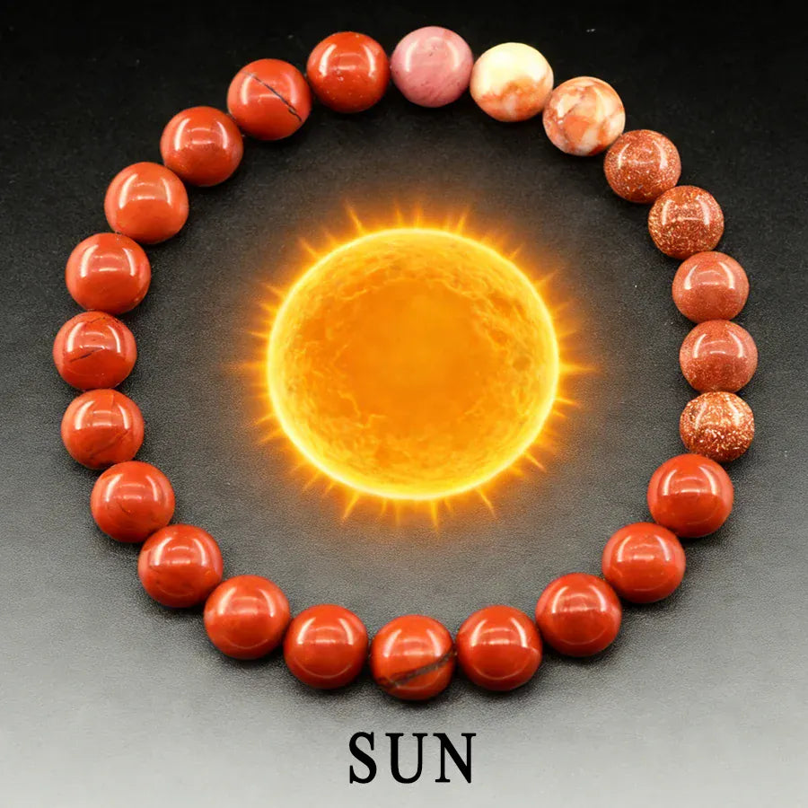 1 Sun / 21cm(8.27inch) / 8 mm Beads bracelets planetes