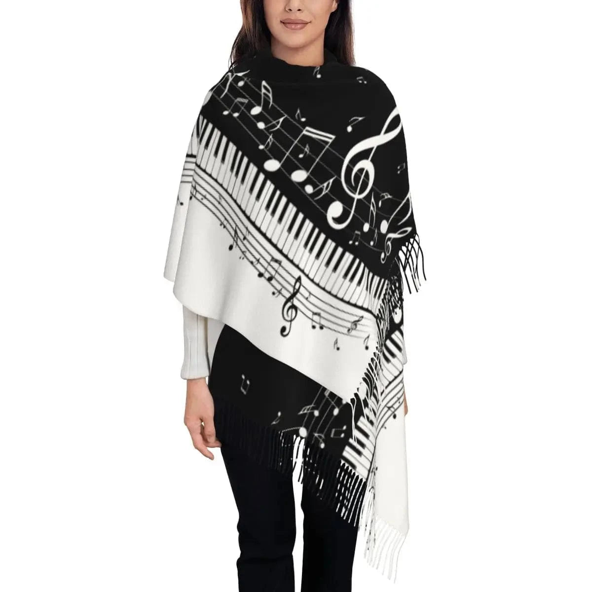 10 / 72x197cm écharpe note de musique