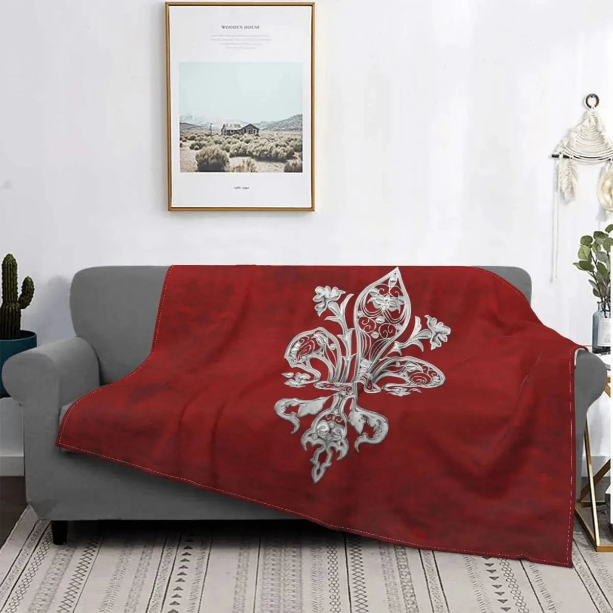 13 / 150x200cm plaid fleur de lys