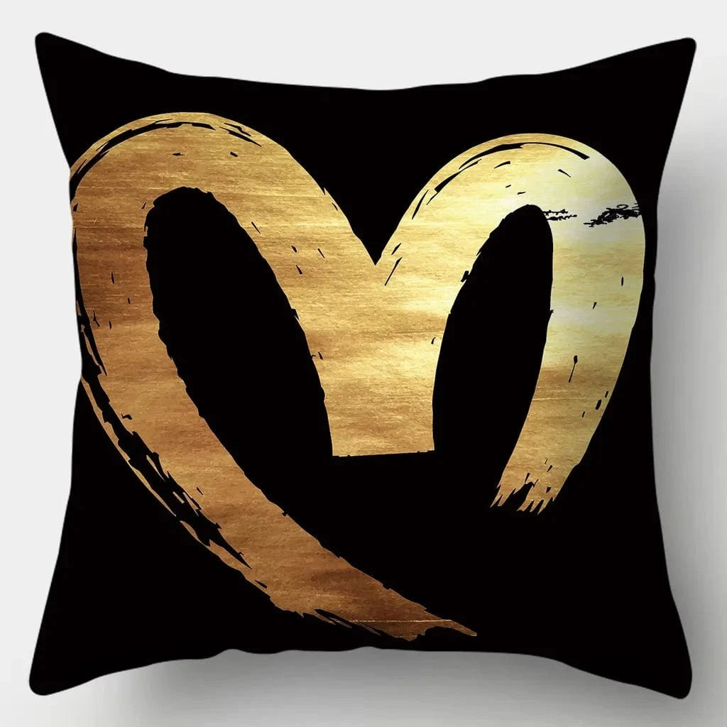 13 / 60x60cm housse de coussin "noir et or"