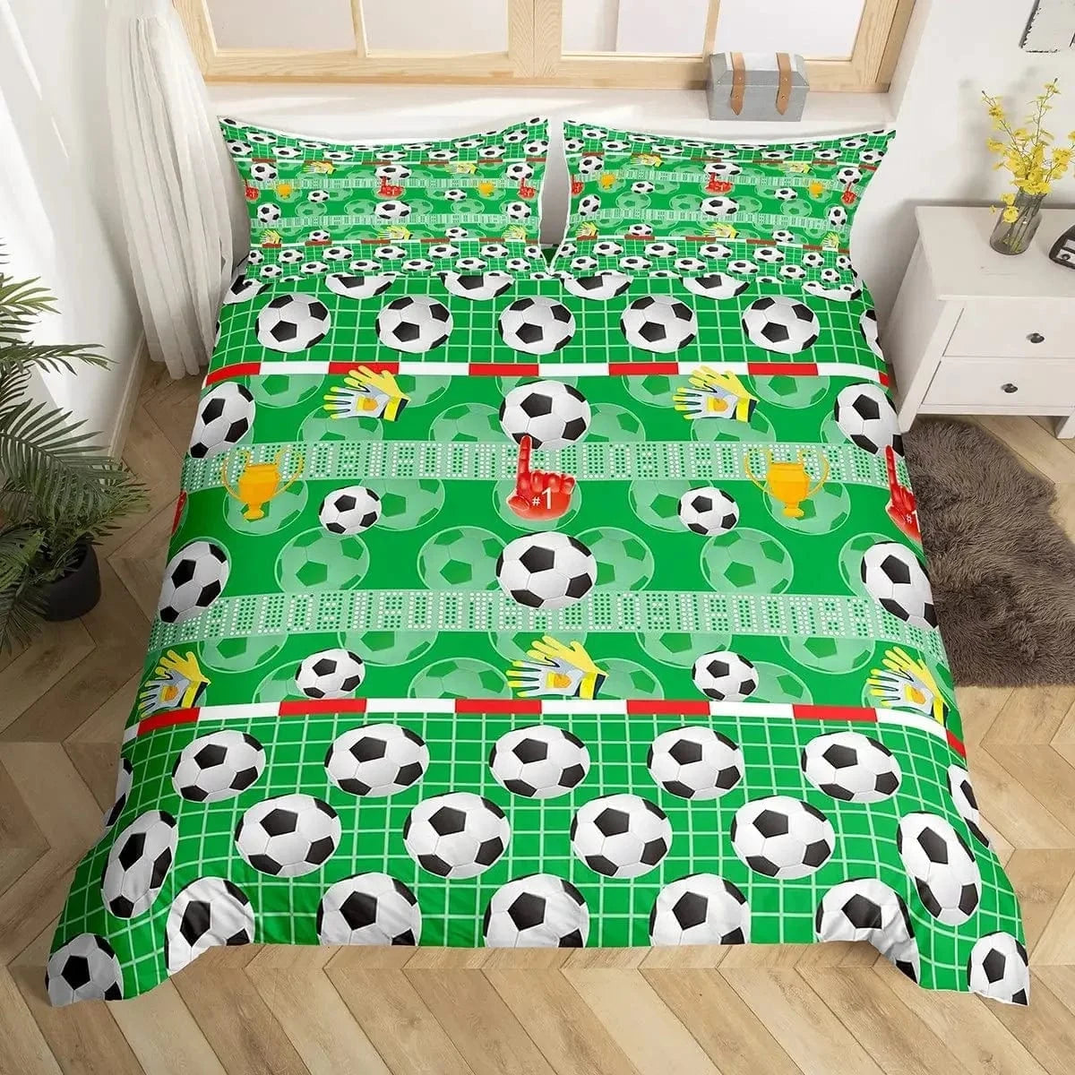 14 / 200x200cm 3pcs parure de lit football