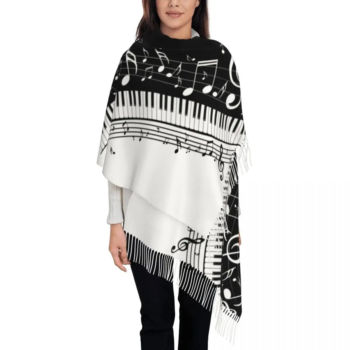 14 / 72x197cm écharpe note de musique