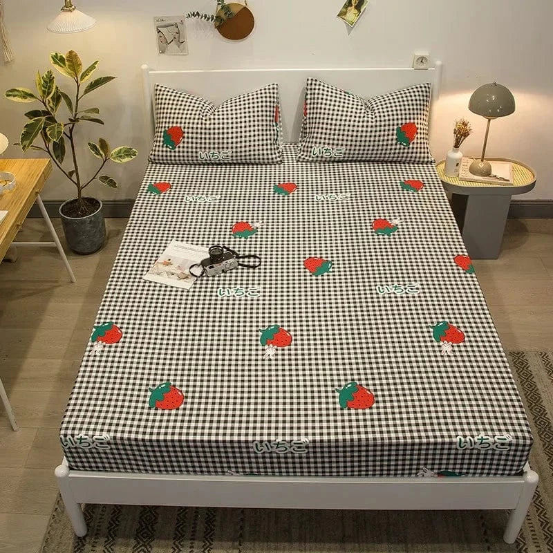 18 / 120x200cm   1 pièce Drap housse 100% coton imprimé  120X200