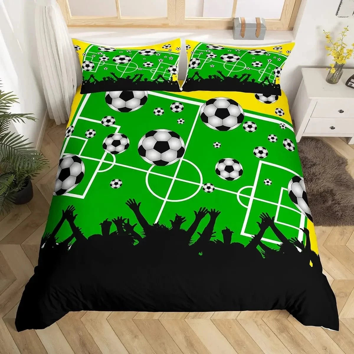 18 / 200x200cm 3pcs parure de lit football