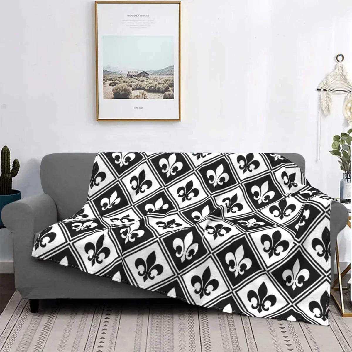 2 / 150x200cm plaid fleur de lys