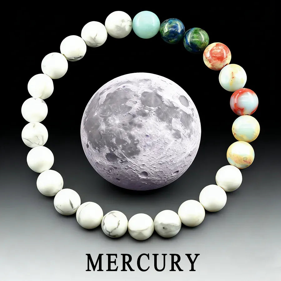2 Mercury / 17cm(6.69inch) / 8 mm Beads bracelets planetes