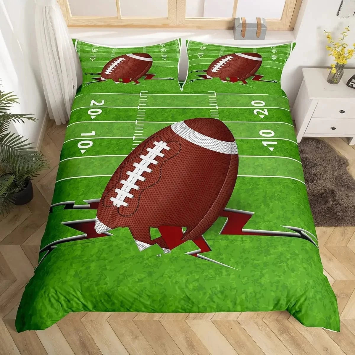 20 / 200x200cm 3pcs parure de lit football