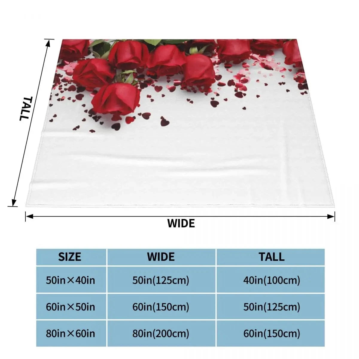 200x150cm plaid roses rouge