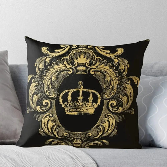 30X30cm housse de coussin couronne dorée