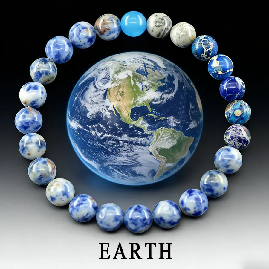 4 Earth / 21cm(8.27inch) / 8 mm Beads bracelets planetes
