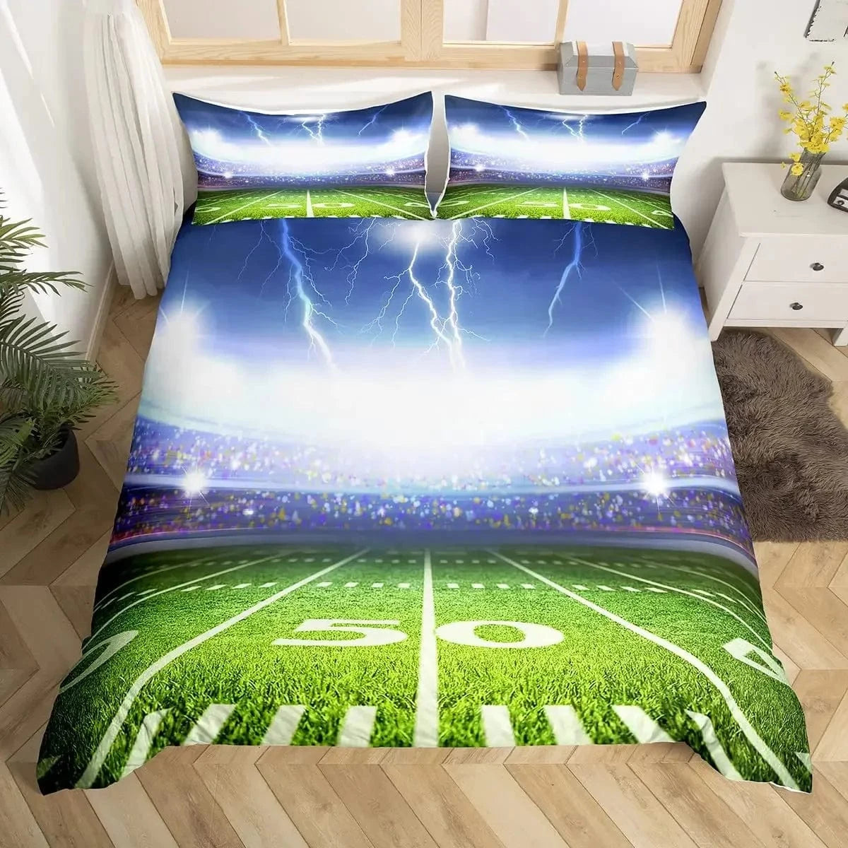 5 / 200x200cm 3pcs parure de lit football